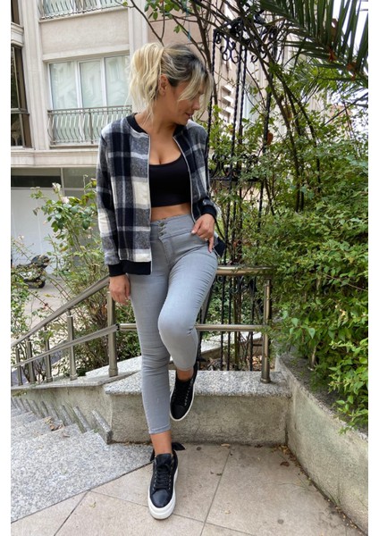 Yüksek Bel Likralı Skinny Jean Pantolon