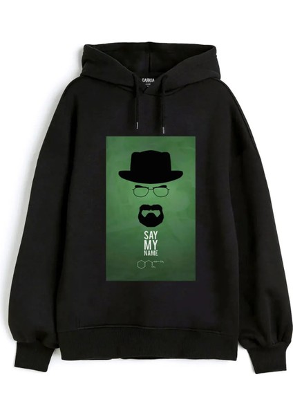 Breaking Bad Walter White Heisenberg Baskılı Kapşonlu Siyah 3 Ip Sweatshirt Hoodie