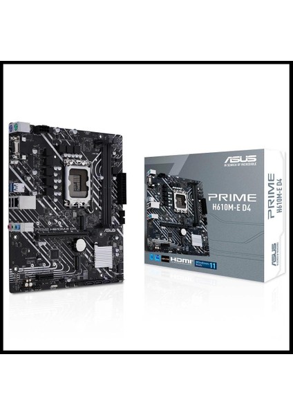 Prıme H610M-E D4-Csm, 2xddr4, 2x M.2, D-Sub, Hdmı, Dp, 12-13.nesil, LGA1700 Soket, Anakart