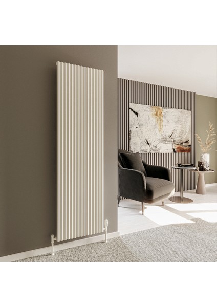 Fiona Alüminyum Dikey Radyatör 1800×600mm 6 Dilim Beyaz | Yüksek Isıl Verim