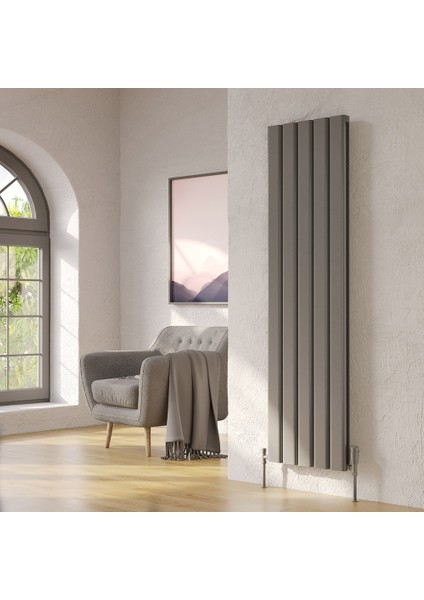 Diamond Double Serisi Dizayn Radyatör 600 x 800 8 Dilim Antrasit