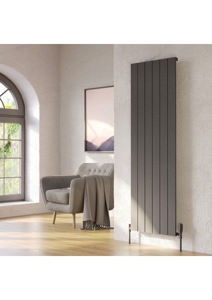 Kalsedon Alüminyum Dekoratif Radyatör 600x660mm – 7 Dilim | 718 W Yüksek Isıl Güç (2938 BTU/h) | Dokulu Antrasit Gri modelleri