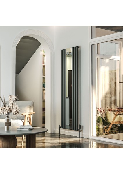Siesta Mirror Serisi Dizayn Radyatör 1800 x 554 6 Dilim Beyaz