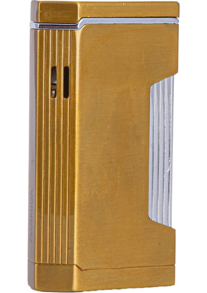 Çift Torch Pürmüz Gold-Gümüş Metal Puro Çakmağı