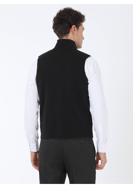 Siyah Düz Örgü Triko Yelek fırsatları