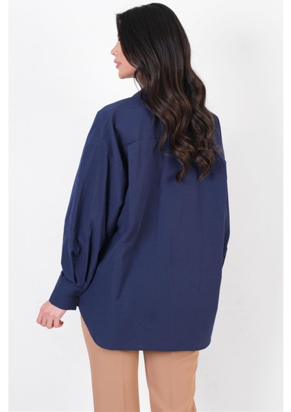 Antonina Oversize Gömlek Lacivert fırsatları