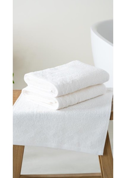 2'li Harem %100 Doğal Pamuklu El / Yüz Havlu Seti 50X90 cm Krem