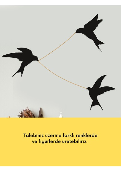 3'lü Kırlangıç Fotoğraf Askısı Duvar Dekoru - Bioplastik fırsatları