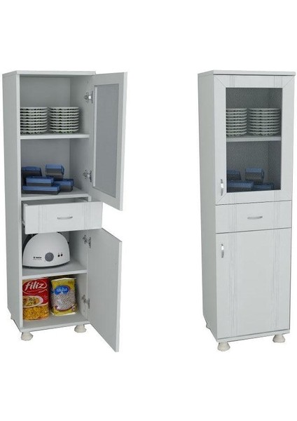 Mdf Lake Pleksi Kapaklı Mutfak ve Banyo Boy Dolabı Demonte