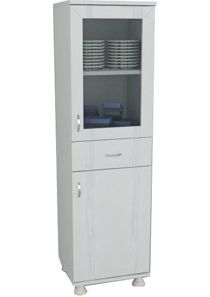 Mdf Lake Pleksi Kapaklı Mutfak ve Banyo Boy Dolabı Demonte