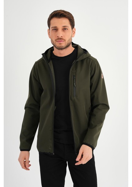 Alexandergardı Fermuarlı Içi Polarlı Su Itici Softshell Kumaş Kapüşonlu Mont (E24-MNT-01)