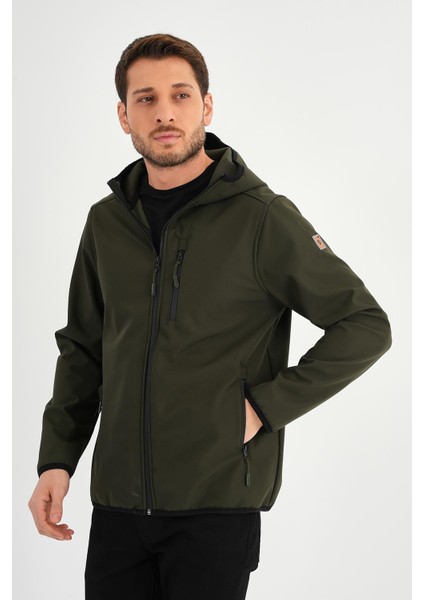 Alexandergardı Fermuarlı Içi Polarlı Su Itici Softshell Kumaş Kapüşonlu Mont (E24-MNT-01)