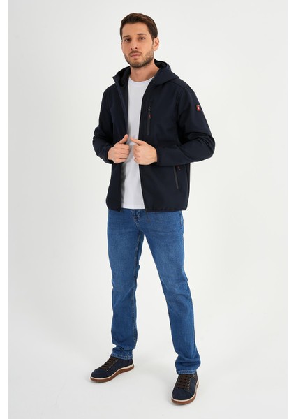 Alexandergardı Fermuarlı Içi Polarlı Su Itici Softshell Kumaş Kapüşonlu Mont (E24-MNT-01)