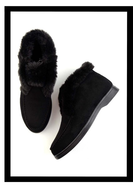 Siyah Süet Kadın Bot & Bootie K02192186502