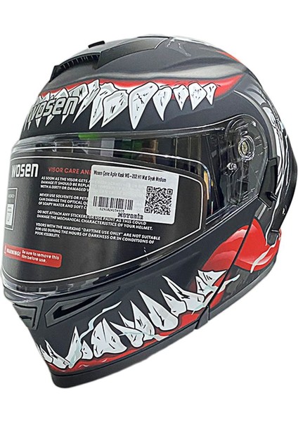 Çene Açılır Kask WS-202 H1 Mat Siyah