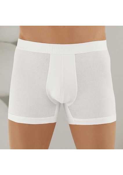 E031 Erkek Likralı Boxer Külot Beyaz Xl