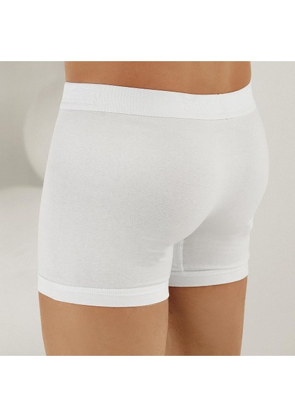 E031 Erkek Likralı Boxer Külot Beyaz Xl