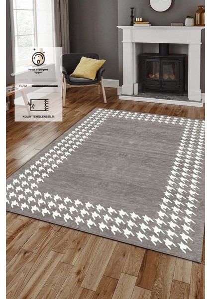 Kaymaz Taban, Makinada Yıkanabilir, Dijital Baskılı, Modern Halı