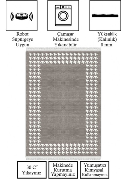 Kaymaz Taban, Makinada Yıkanabilir, Dijital Baskılı, Modern Halı