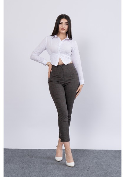Trend Önü Pensli Zr Model Ekose Pantolon 30102 modelleri