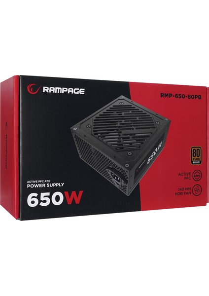 RMP-650-80PB 650W 14cm Siyah Fan 80 Plus Bronze Aktif PFC Power Supply