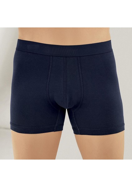 E031 Erkek Likralı Boxer Külot Lacivert S