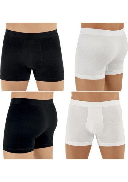 E031 Erkek Likralı Boxer Külot 3beyaz-3siyah Xxl