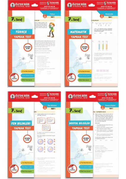 7.Sınıf Türkçe / Matematik / Fen / Sosyal Yaprak Test