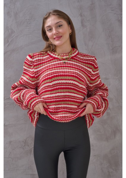 Kadın Enine Çizgili Basic Renkli Yumoş Triko fırsatları