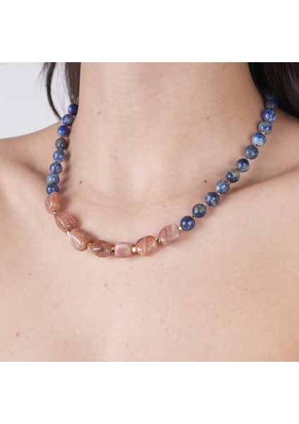 Ella - Güneş Taşı ve Lapis Kolye fiyatları