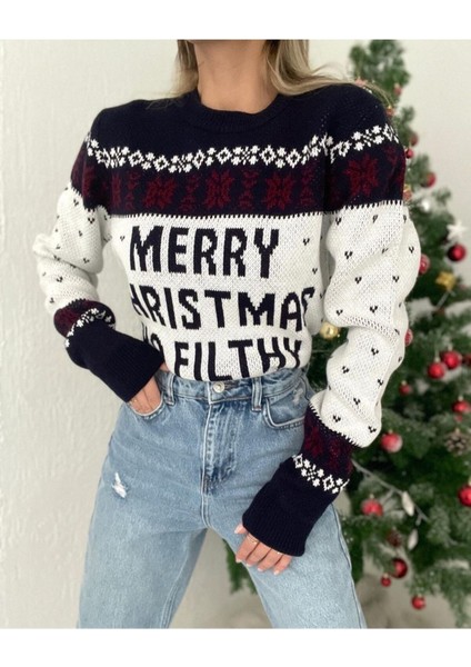 Kadın Yılbaşı Konseptli Triko Kazak fiyatları