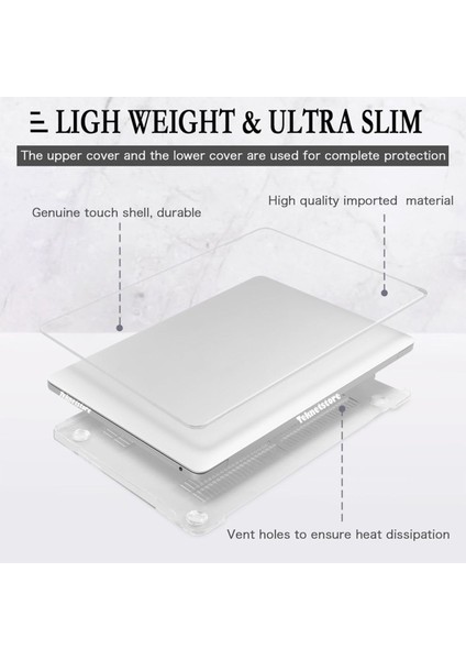 Macbook Air 13 A1932 2018 A2179 2020 Uyumlu Kristal Kapak Koruma Kılıf Tam Uyumlu