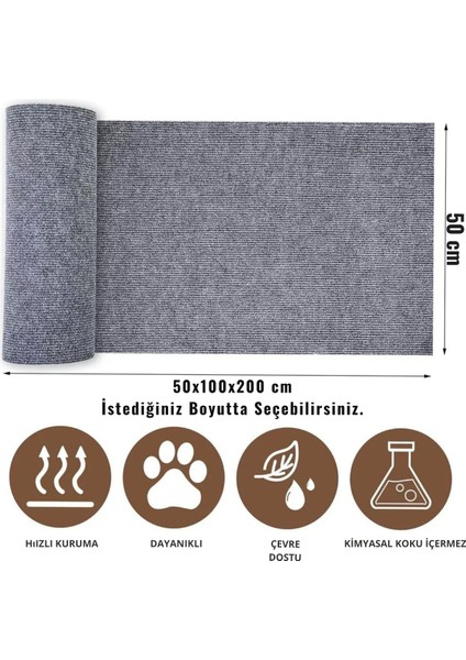 Açık Gri Yapışkanlı Koltuk Kenarı Koruyucu Kedi Tırmalama Halısı