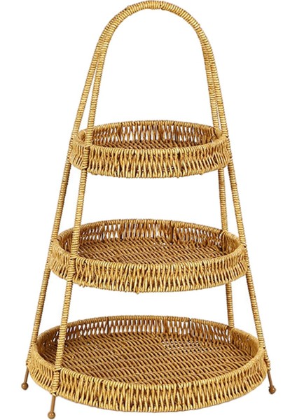 Çok Amaçlı Rattan Dokuma Sepet Sepeti Yaşı Için 3 Katlı (Yurt Dışından) fiyatları