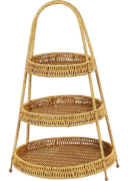 Çok Amaçlı Rattan Dokuma Sepet Sepeti Yaşı Için 3 Katlı (Yurt Dışından) indirimleri