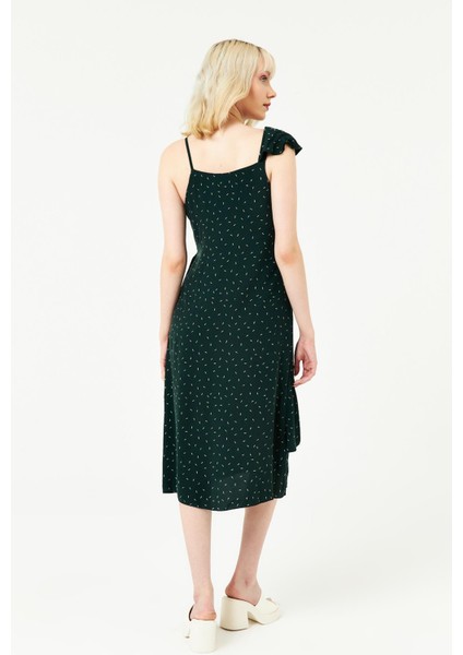 Kadın Tek Kolu Volanlı Dokuma Elbise fırsatları