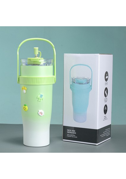 40OZ El Taşınabilir Çift Katmanlı Vakum Izolasyonlu Şişe Pipetli (Yurt Dışından)