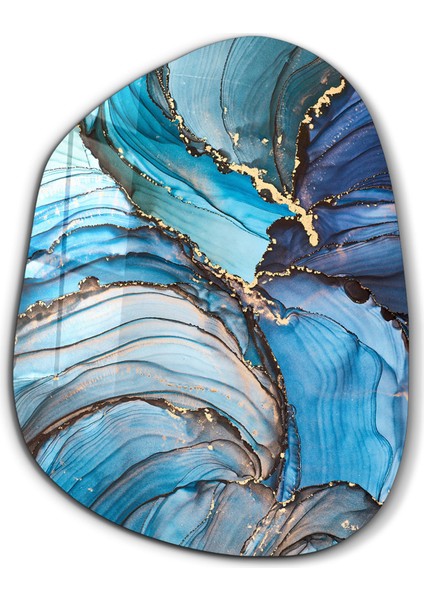 Blue Marble Amorphous Collection Glass Wall Art