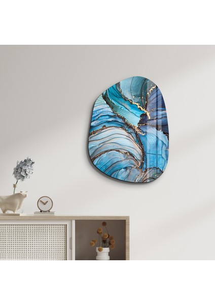 Blue Marble Amorphous Collection Glass Wall Art modelleri