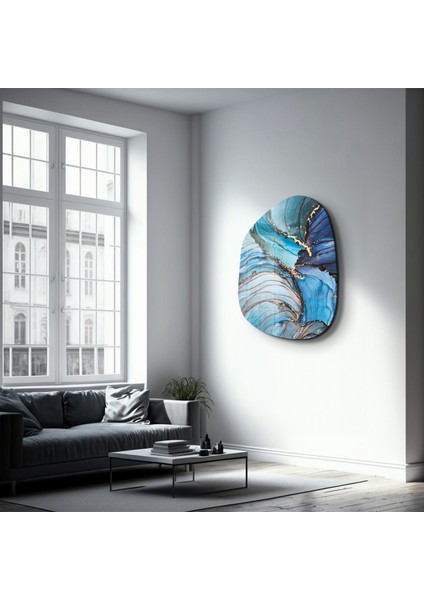 Blue Marble Amorphous Collection Glass Wall Art indirimleri