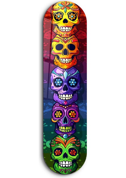 Sugar Skulls V2 | Glass Wall Art Ev Dekorasyon