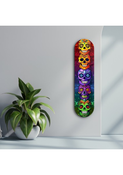 Sugar Skulls V2 | Glass Wall Art Ev Dekorasyon