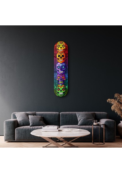 Sugar Skulls V2 | Glass Wall Art Ev Dekorasyon