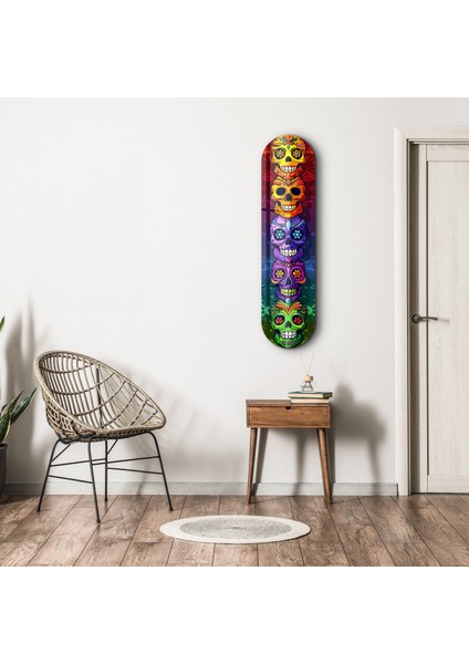 Sugar Skulls V2 | Glass Wall Art Ev Dekorasyon