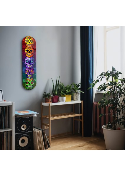 Sugar Skulls V2 | Glass Wall Art Ev Dekorasyon