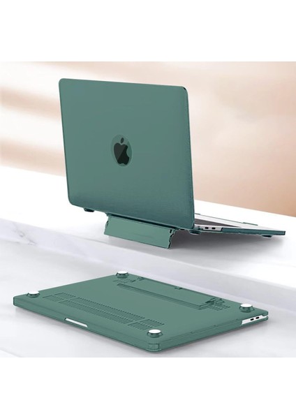 Macbook Air 13.6" M2-M3 Çip 2022/2024 A2681 A3113 Uyumlu Standlı Kılıf Klavye Kılıfı Ekran Koruyucu