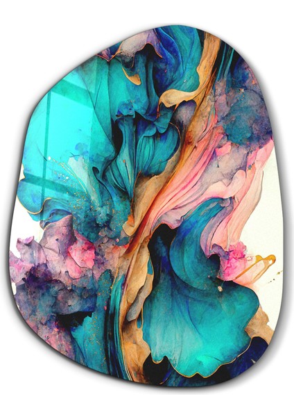 Dance Of Watercolors Amorphous Collection Dekor Cam Tablo