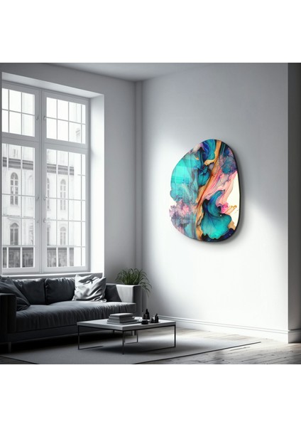 Dance Of Watercolors Amorphous Collection Dekor Cam Tablo