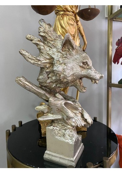 Dekorarif Kurt Heykeli Biblo