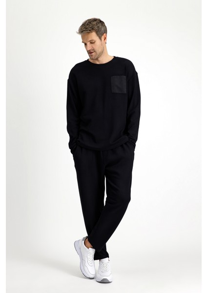 Uzun Kol Bisiklet Yaka 3'lü Şortlu Pijama Seti